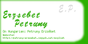 erzsebet petruny business card